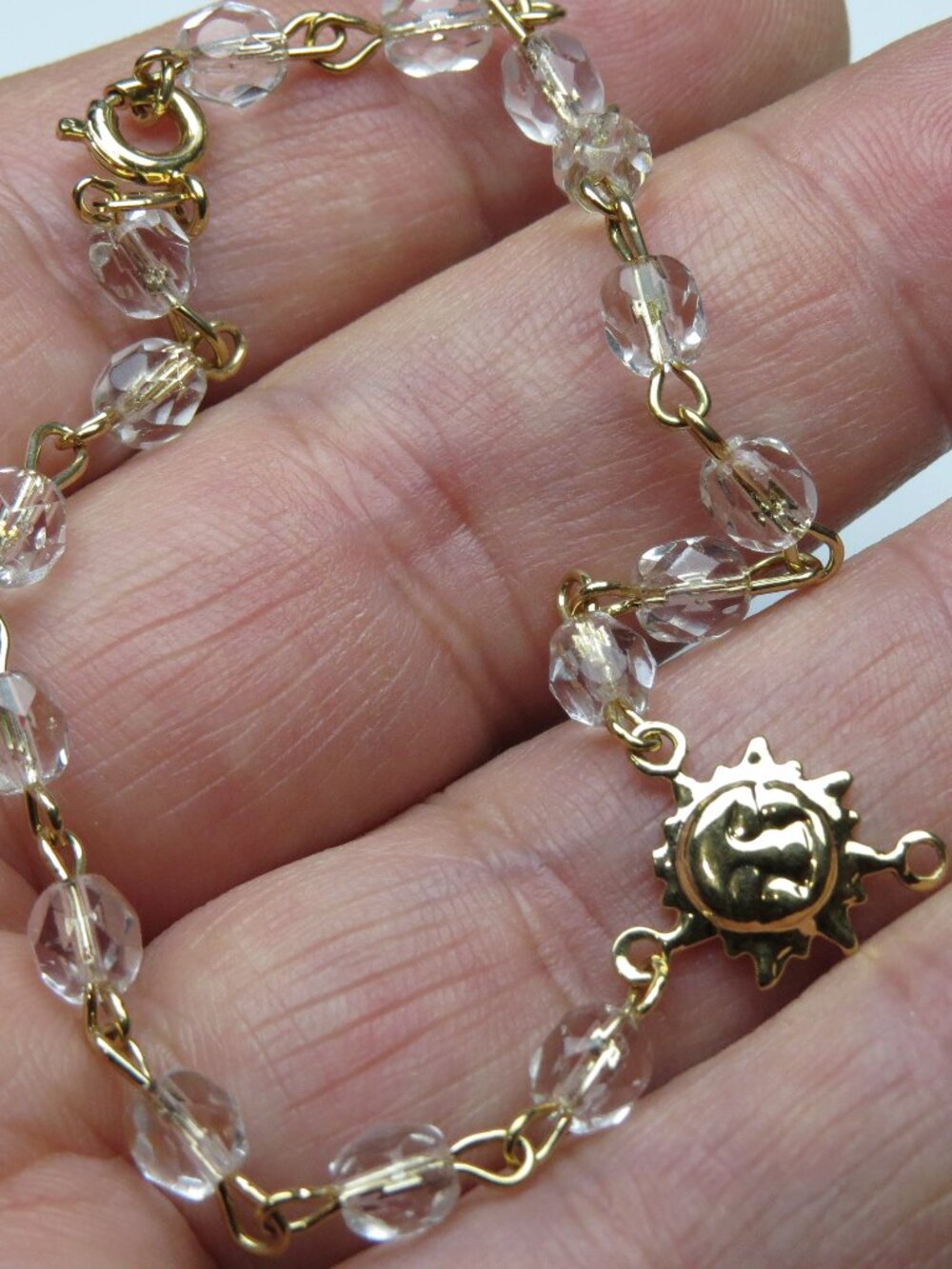 14k Crystal & Sun Bracelet